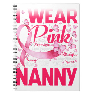 Ich trage Rosa wegen meiner Nanny BreastCancer Awa Notizblock