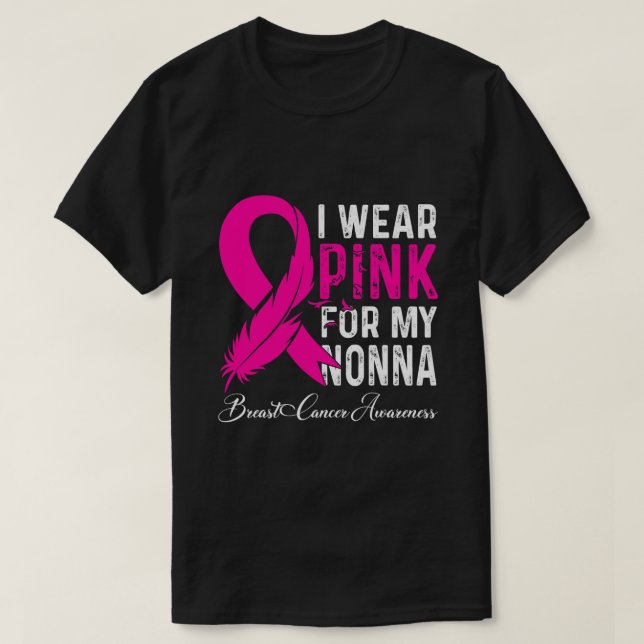 Ich trage Rosa wegen meiner Nonnenkrebsbewusstsein T-Shirt (Design vorne)