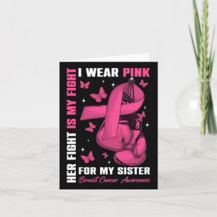Ich trage Rosa wegen meiner Schwester Brustkrebs B Karte