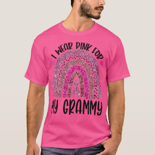 Ich trage Rosa wegen meines grauen Brustkrebs T-Shirt