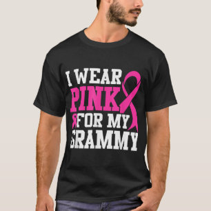 Ich trage Rosa wegen meines grauen Brustkrebs T-Shirt