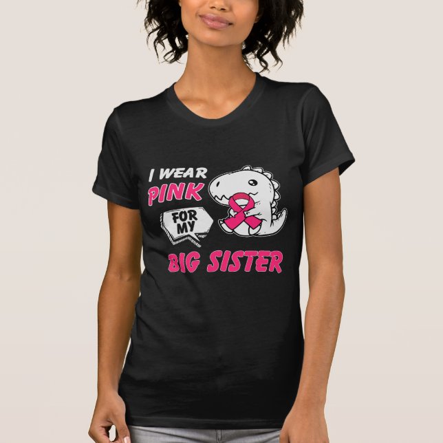 Ich trage Rosa wegen meines großen Brustkrebses. T-Shirt (Vorderseite)
