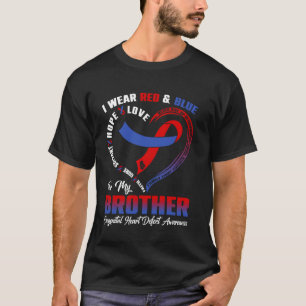 Ich trage Rot & Blau für das angeborene Herz meine T-Shirt