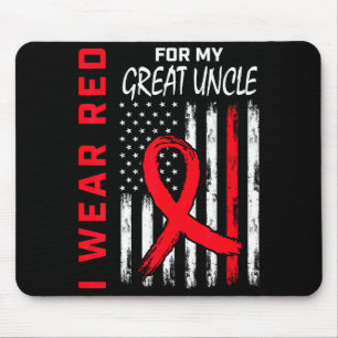 Ich trage Rot für das Bewusstsein für die Herzkran Mousepad