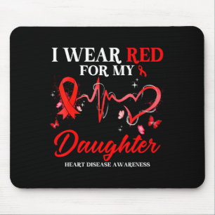 Ich trage Rot für das Bewusstsein für Herzkrankhei Mousepad