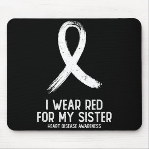 Ich trage Rot für das Bewusstsein für Herzkrankhei Mousepad