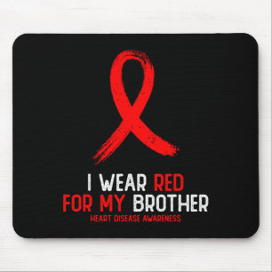 Ich trage Rot für das Bewusstsein für Herzkrankhei Mousepad