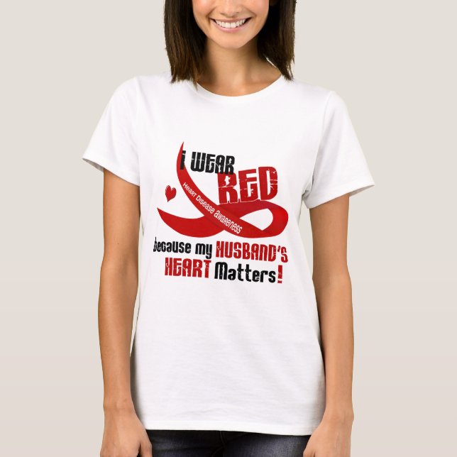Ich trage Rot für das Herz 33 meines Ehemanns T-Shirt (Vorderseite)