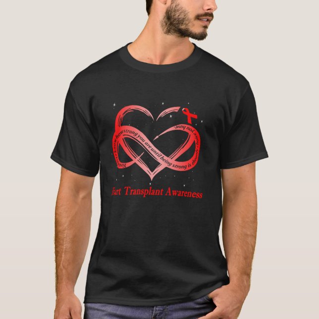 Ich trage Rot für den Warrior der Herztransplantat T-Shirt (Vorderseite)
