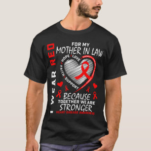 Ich trage Rot für die Herzkrankheit meiner Schwieg T-Shirt
