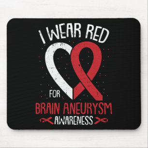 Ich trage Rot für Gehirnaneurysma-Bewusstseins-Kri Mousepad