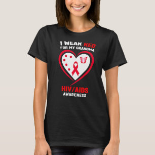 Ich trage Rot für mein Oma-HIV-Bewusstsein T-Shirt