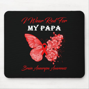 Ich trage Rot für mein Papa-Gehirn-Aneurysma-Bewus Mousepad