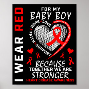 Ich trage Rot für mein Sohn Herzkrankheit-Bewussts Poster