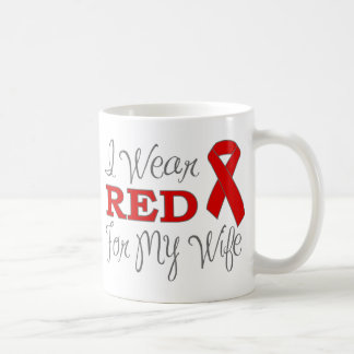 Ich trage Rot für meine Ehefrau (rotes Band) Kaffeetasse