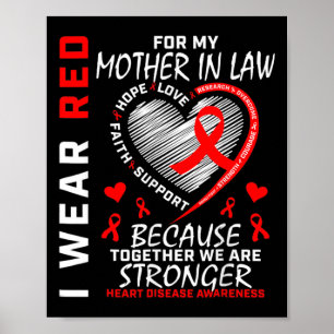 Ich trage Rot für meine Mutter im Jura Herzerkrank Poster
