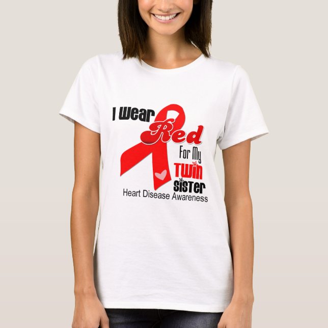 Ich trage Rot für meine Schwester Herzerkrankung T-Shirt (Vorderseite)