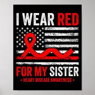 Ich trage Rot für meine Schwester Herzkrankheit Aw Poster