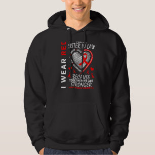 Ich trage Rot für meine Schwester im Jura Herzerkr Hoodie