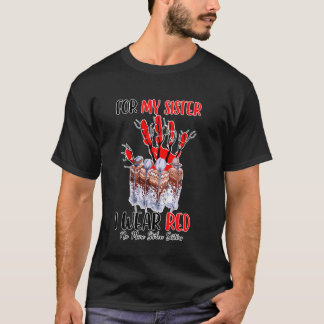 Ich trage Rot für meine Schwester National America T-Shirt