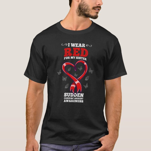 Ich trage Rot für meine Schwester Sca plötzliche H T-Shirt (Vorderseite)