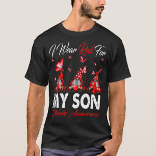 Ich trage Rot für meine SON Stroke Bewusstseinsgew T-Shirt