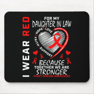 Ich trage Rot für meine Tochter im Jura Herzerkran Mousepad