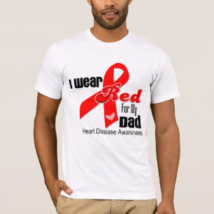 Ich trage Rot für meine Vati-Herz-Krankheit T-Shirt