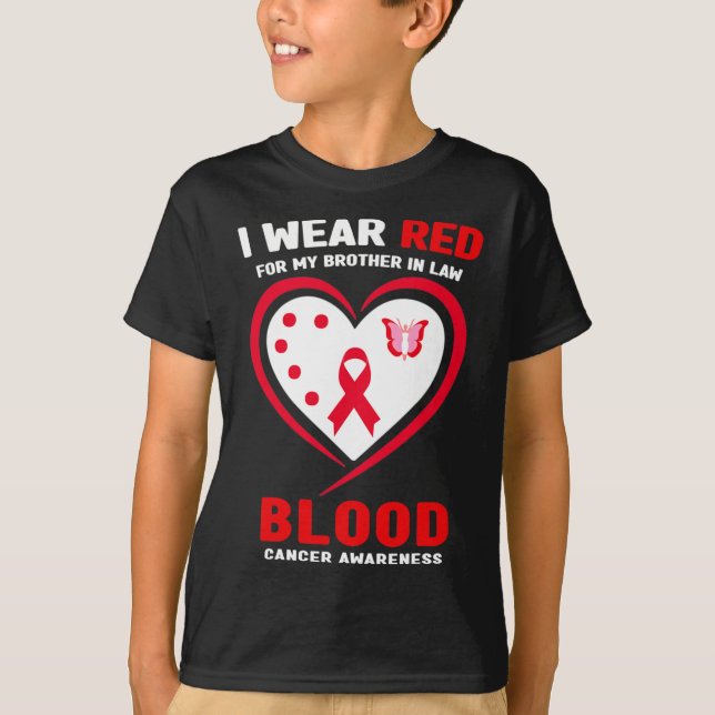 Ich trage Rot für meinen Bruder im Jura Blutkrebs  T-Shirt (Vorderseite)