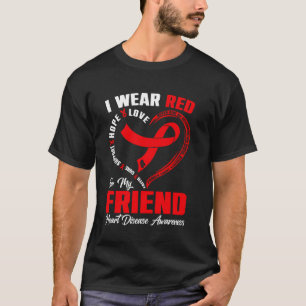 Ich trage Rot für meinen Freund Herzkrankheit-Bewu T-Shirt