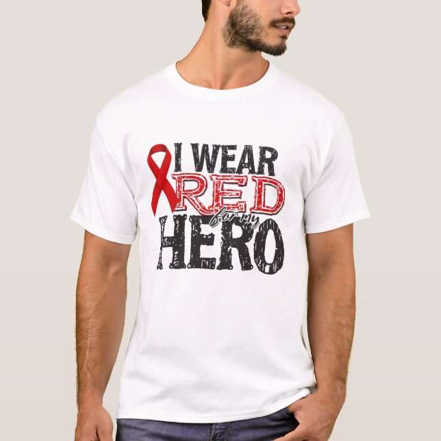 Ich trage Rot für meinen Helden T-Shirt (Vorderseite)