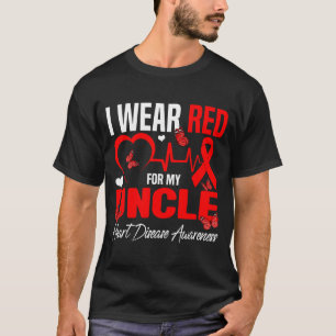Ich trage Rot für meinen Onkel Herzkrankheit-Bewus T-Shirt