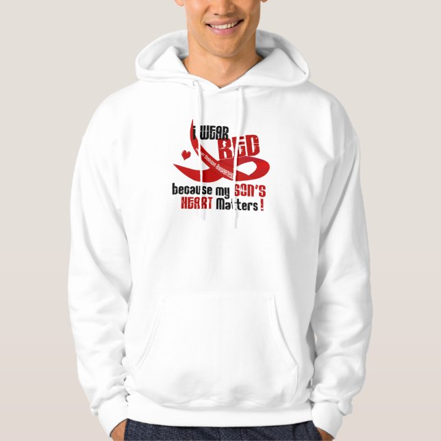 Ich trage Rot für meinen Sohn 33 Hoodie (Vorderseite)