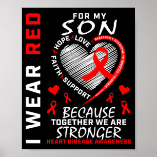 Ich trage Rot für meinen Sohn Herzkrankheit-Bewuss Poster