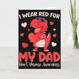 Ich trage Rot für meinen Vater Dinosaurier Herzkra Karte