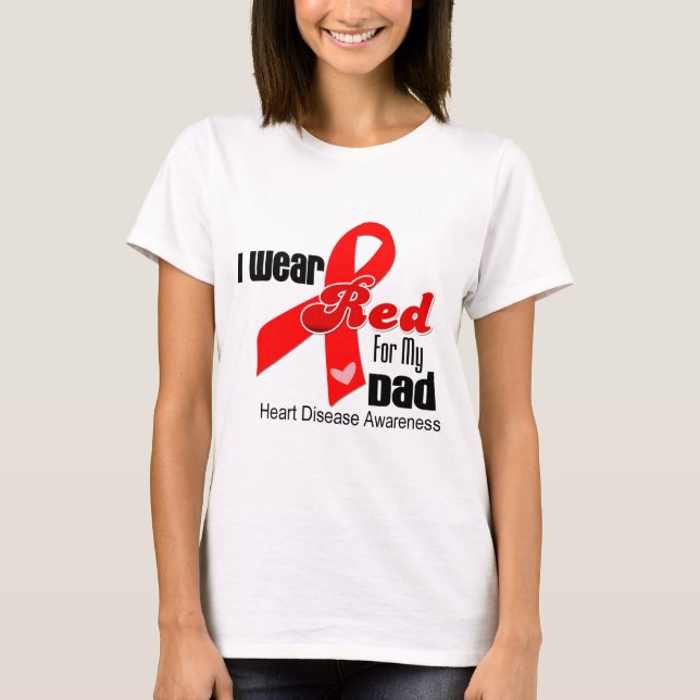 Ich trage Rot für meinen Vater Herzerkrankung T-Shirt (Vorderseite)