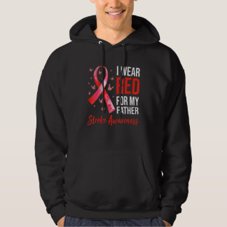 Ich trage Rot für meinen Vater Stroke Awareness Su Hoodie
