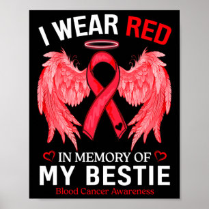 Ich trage Rot in Erinnerung an Bestie Blutkrebs Aw Poster