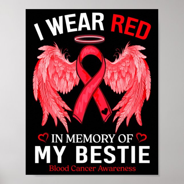 Ich trage Rot in Erinnerung an Bestie Blutkrebs Aw Poster (Vorne)
