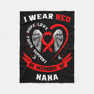 Ich trage Rot in Erinnerung an die Nana Herzerkran Fleecedecke