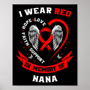 Ich trage Rot in Erinnerung an die Nana Herzerkran Poster