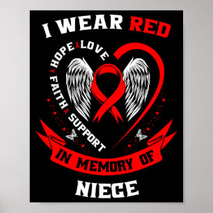 Ich trage Rot in Erinnerung an meine Nichte Herzkr Poster