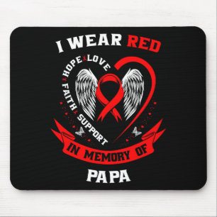 Ich trage Rot in Erinnerung an meinen Papa Herzkra Mousepad