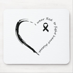 Ich trage Rot, um Herzkrankheiten zu bekämpfen Bew Mousepad