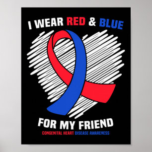 Ich trage Rot und Blau für das CHD-Bewusstsein mei Poster