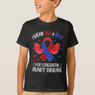 Ich trage Rot und Blau wegen angeborener Herzerkra T-Shirt