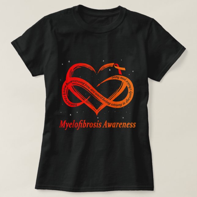 Ich trage Rot und Orange für Myelofibrose Awarenes T-Shirt (Design vorne)