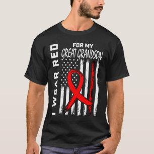 Ich trage Rot wegen der großen Grandson Herzerkran T-Shirt