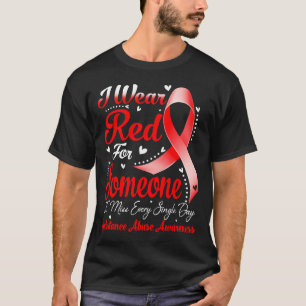 Ich trage Rot wegen einer SUBSTANZ-MISSBRAUCHS-Bek T-Shirt