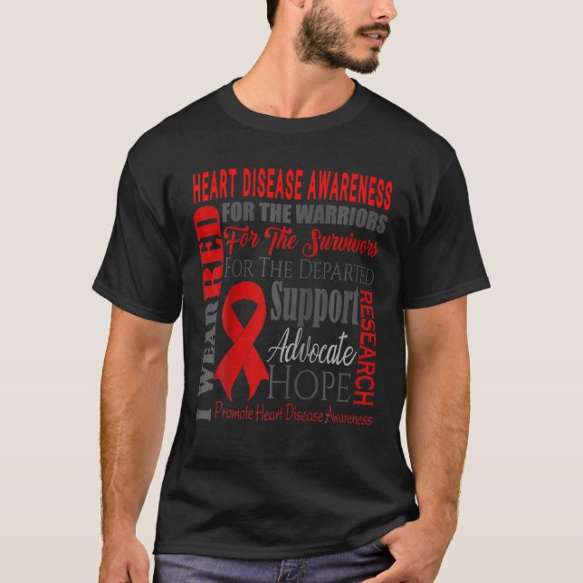 Ich trage Rot wegen eines Kriegers, der das Herz b T-Shirt (Vorderseite)